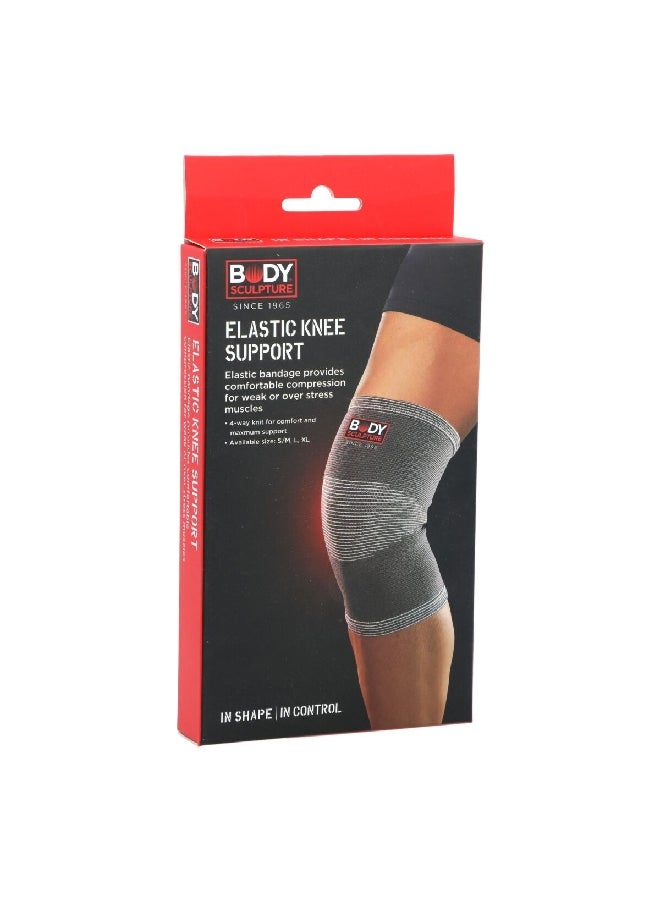 بودي سكلبتشر BNS-003L-B دعامة ركبة مطاطية قابلة للتمدد منسوجة بأربعة اتجاهات رمادية 12.2 × 23.6 × 3.2 سم - Image 4
