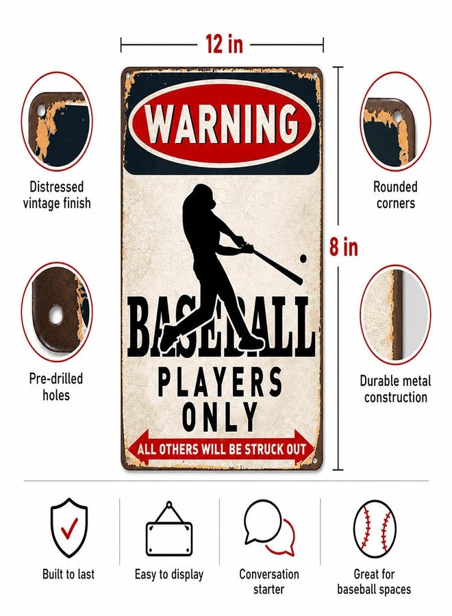 Bestylez Vintage Baseball Wall Decor Sign - Metal Art for Boys Room Decor, Gift for Baseball Lovers - Perfect for Sports Themed Bedroom Decor, 8 x 12 Inch (928) - Image 3