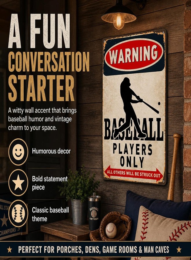 Bestylez Vintage Baseball Wall Decor Sign - Metal Art for Boys Room Decor, Gift for Baseball Lovers - Perfect for Sports Themed Bedroom Decor, 8 x 12 Inch (928) - Image 4