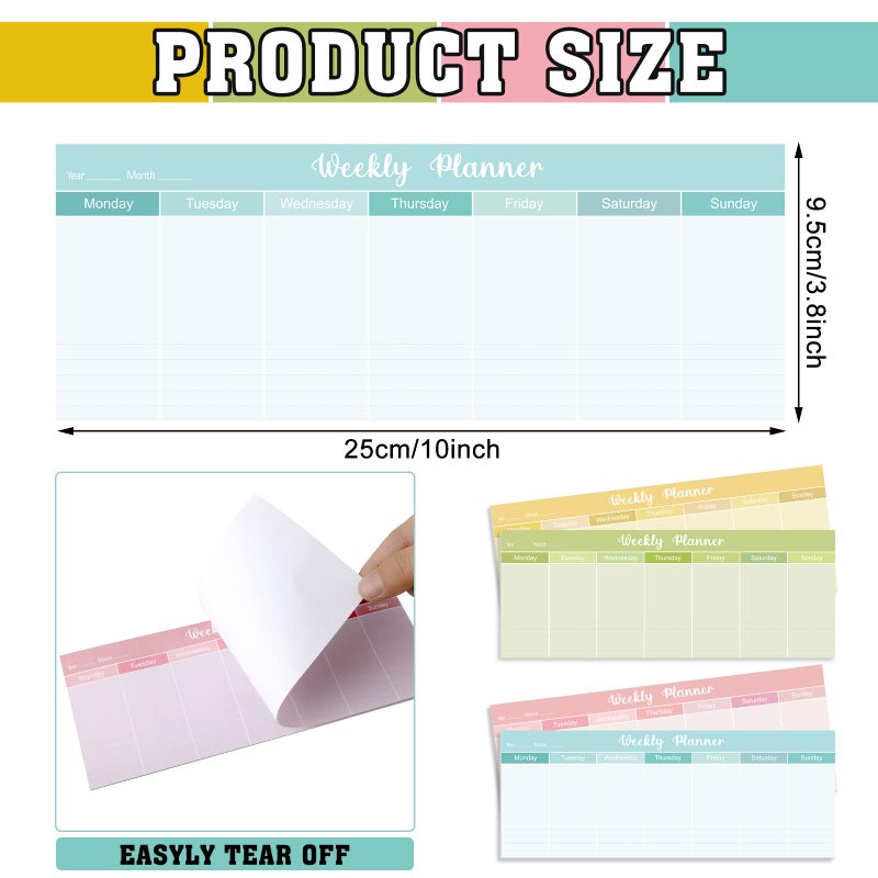 Geyee 120 Sheets Weekly Planner Notepad Tear off Weekly Calendar Pad to Do List Sticky Notepad Desk Schedule Planner for Student Habit Tracker Reminder Office School - Image 2