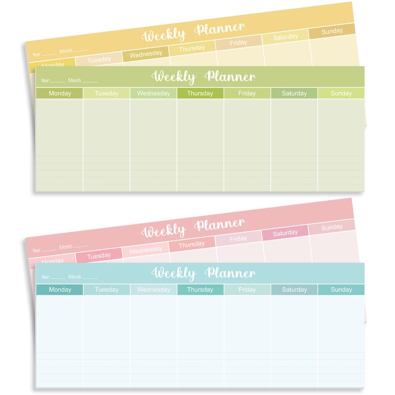 Geyee 120 Sheets Weekly Planner Notepad Tear off Weekly Calendar Pad to Do List Sticky Notepad Desk Schedule Planner for Student Habit Tracker Reminder Office School - Image 1