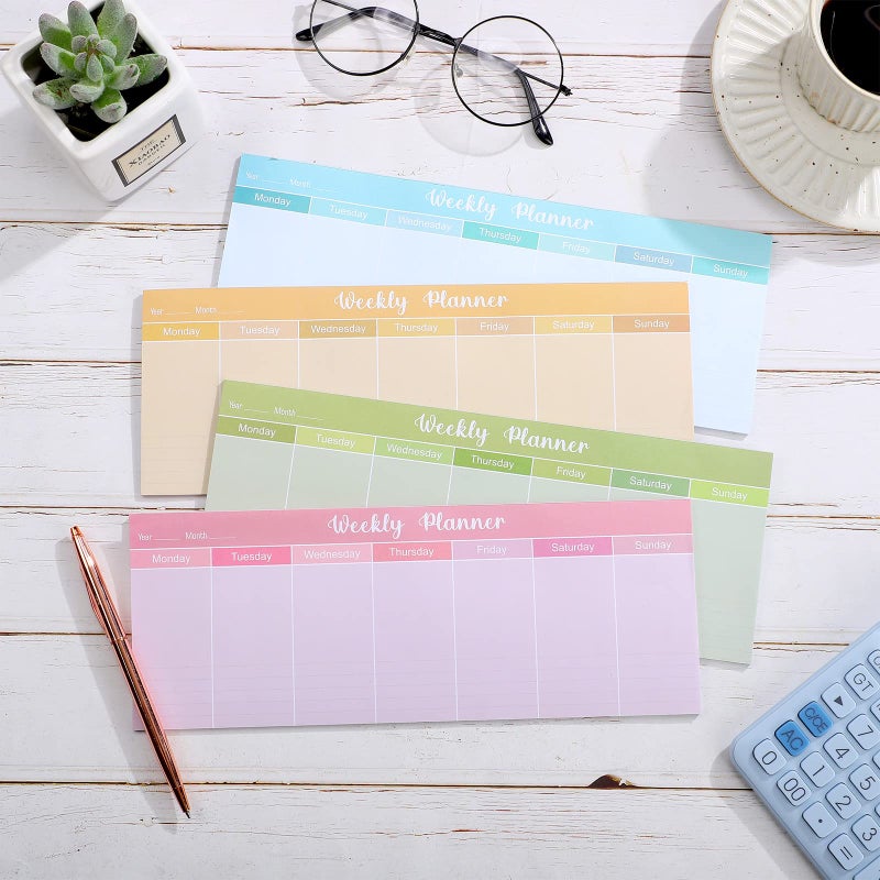 Geyee 120 Sheets Weekly Planner Notepad Tear off Weekly Calendar Pad to Do List Sticky Notepad Desk Schedule Planner for Student Habit Tracker Reminder Office School - Image 4