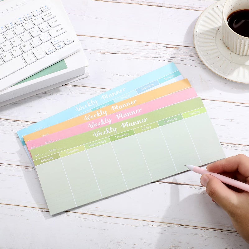 Geyee 120 Sheets Weekly Planner Notepad Tear off Weekly Calendar Pad to Do List Sticky Notepad Desk Schedule Planner for Student Habit Tracker Reminder Office School - Image 5