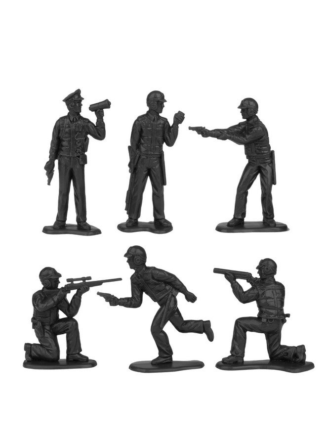 Tim Mee Toy SWAT Plastic Army Men - 24 Black and Blue Police Figures US Made - Image 4