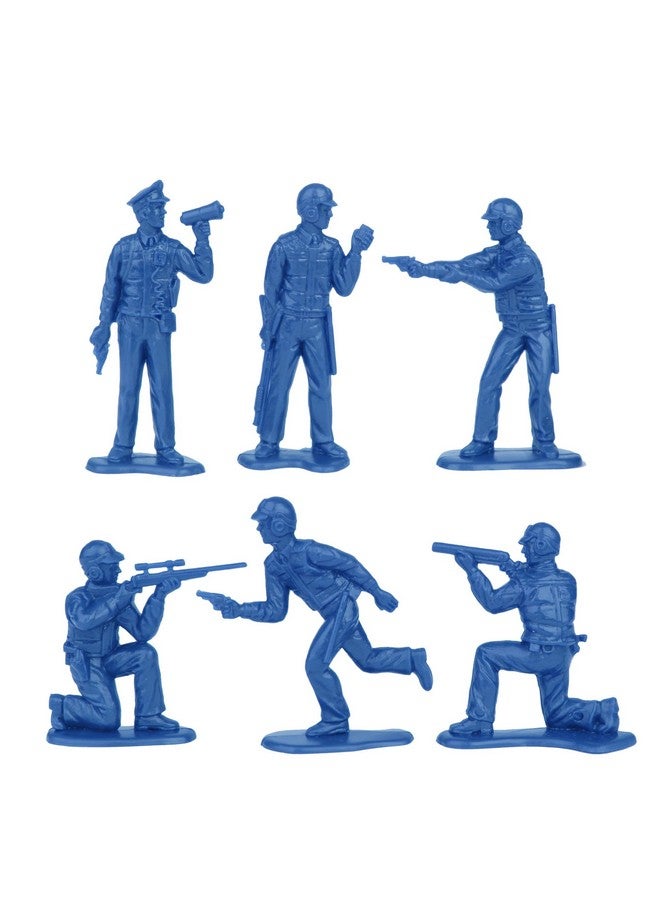 Tim Mee Toy SWAT Plastic Army Men - 24 Black and Blue Police Figures US Made - Image 3