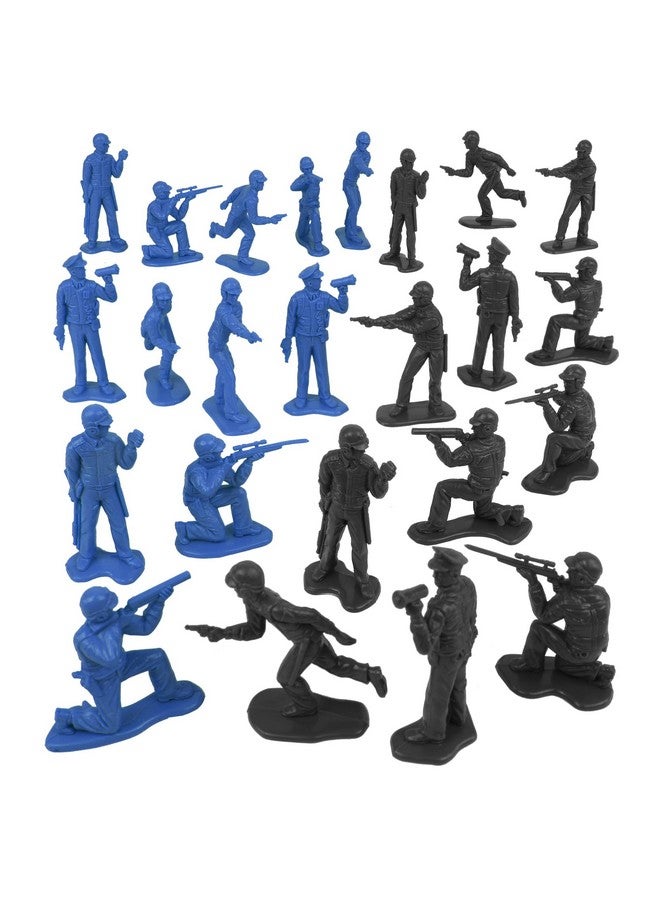 Tim Mee Toy SWAT Plastic Army Men - 24 Black and Blue Police Figures US Made - Image 5