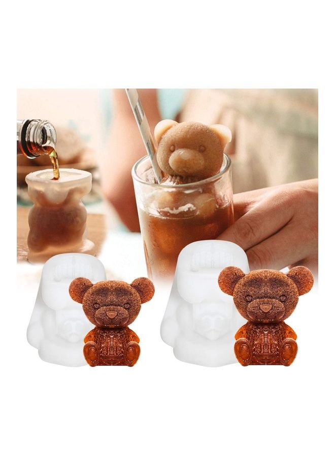 NIBEMINENT 3D Teddy Bear Mold White 3.2 x 5.5cm  - Image 1