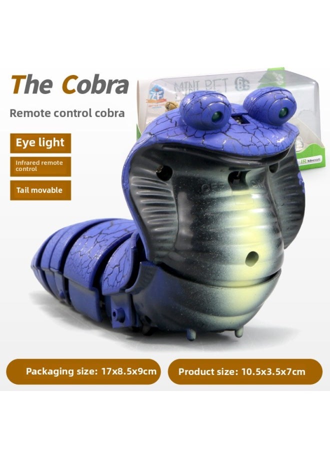Electric Trick Infrared Remote Control Cobra Induction Simulation Cute Rattlesnake Toy-Color:HS-7702 Blue  - Image 1