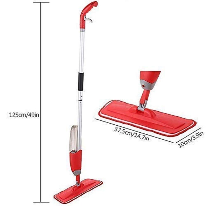LOMESH Flat Spray Mop 2 in 1 Liquid Dispenser and Movable Handle High Absorbent Microfiber Removable Pad for Wet and Dry Surface Tiles Cleaning Floor Mop with Integrated Water Spray Mechanism - Image 2