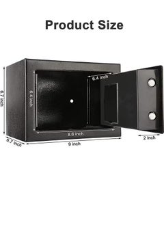 Hihonor Security Safe, Digital Keypad Safe, Steel Alloy Safe, Store Documents, Cash, Jewelry, Suitable for Home/Office/Hotel (Black)  - Image 4