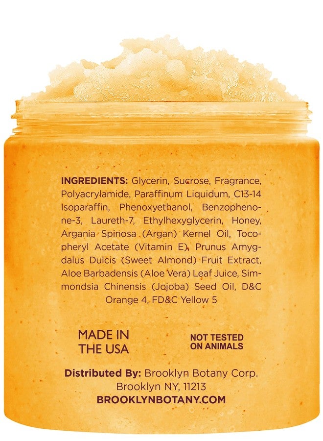 Brooklyn Botany Peach Bellini Honey Sugar Scrub for Body 10 oz - Deeply Hydrating and Gently Exfoliating Body Scrub for Women and Men - Moisturizing and Nourishing the Skin - Image 2
