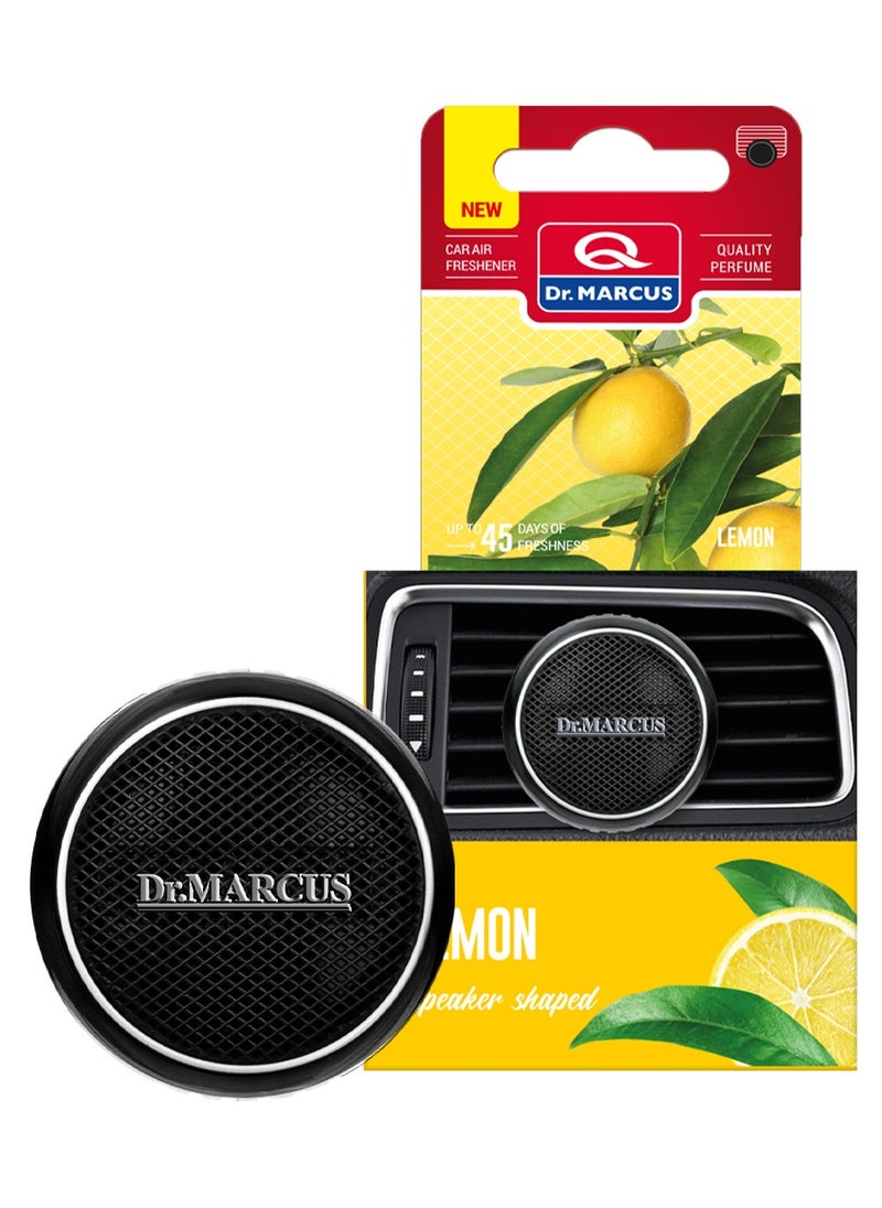 Dr.MARCUS Dr. Marcus Premium Car Air Freshener – Long-Lasting Lemon Scent – Stylish Speaker-Shaped Vent Clip Design – Up to 45 Days of Freshness – High-Quality Fragrance Perfume for Vehicles  - Image 2