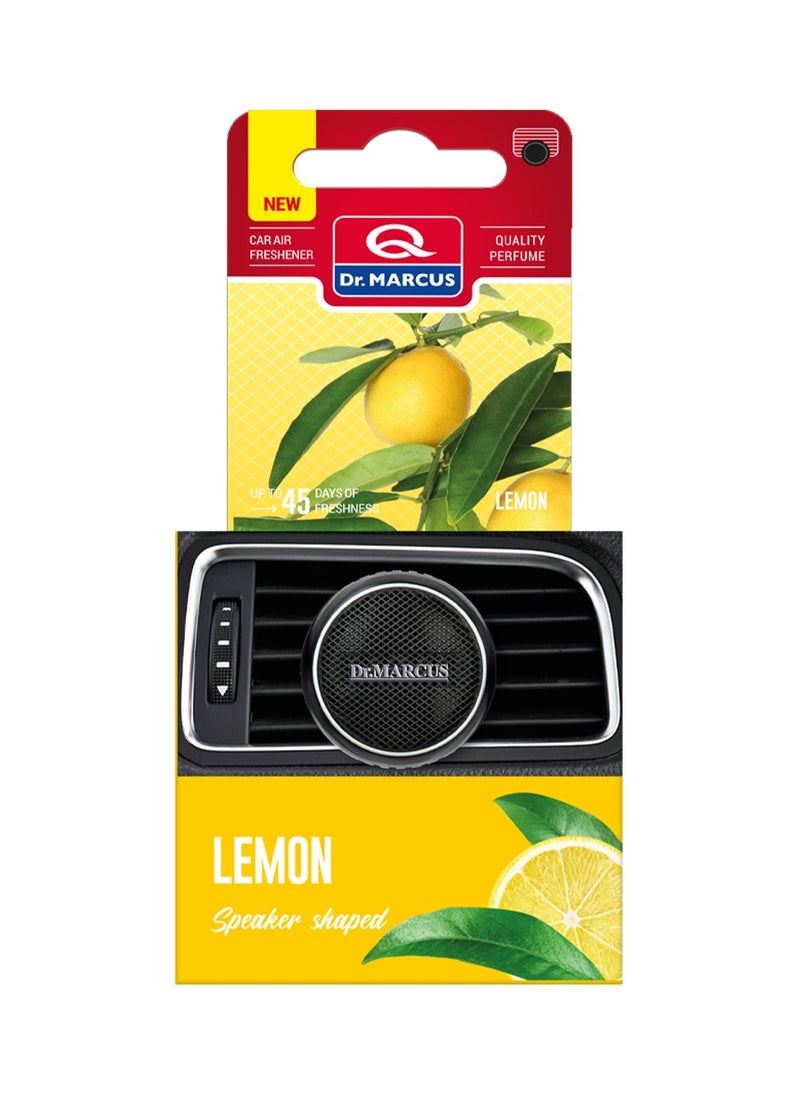 Dr.MARCUS Dr. Marcus Premium Car Air Freshener – Long-Lasting Lemon Scent – Stylish Speaker-Shaped Vent Clip Design – Up to 45 Days of Freshness – High-Quality Fragrance Perfume for Vehicles  - Image 1