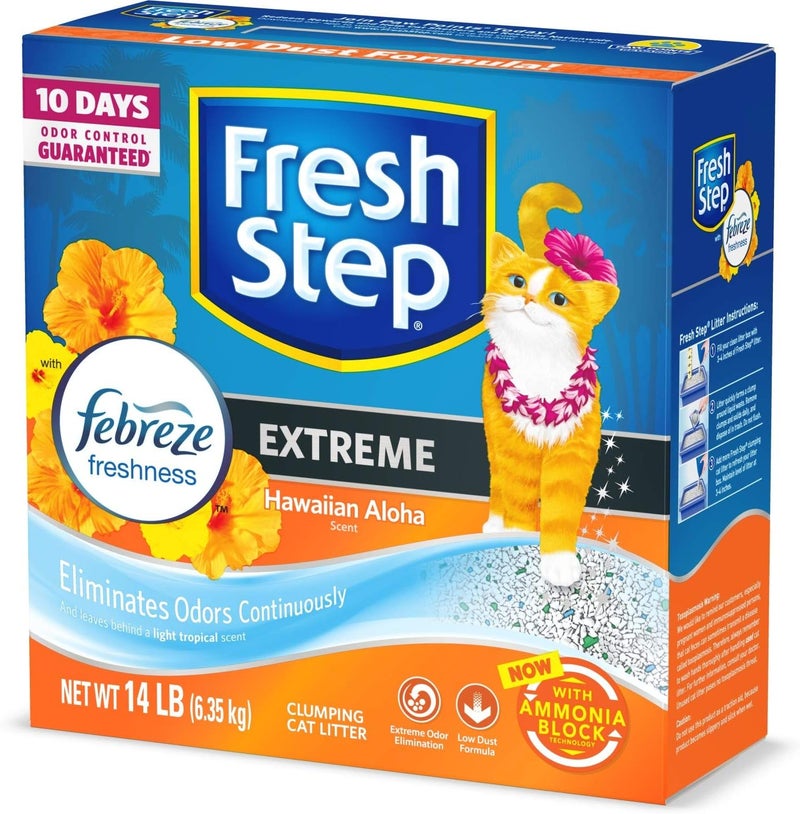 Fresh Step Scented Litter with the Power of Febreze, Clumping Cat Litter - Hawaiian Aloha, 14 Pounds (Package May Vary) (Package May Vary) - Image 1