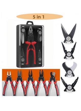 5 In 1 Tools Multifunctional Interchangeable Plier Set Wire Stripper Crimping Tool Cable Cutter Electrician Scissors, and Linesman Pliers All In One Kit with Storage Case - pzsku/Z2CD07141C03F7B164F1BZ/45/1752723464/c5c28416-156d-4ba7-aee6-1d548cdfc4f5