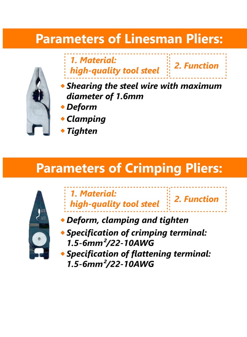 5 In 1 Tools Multifunctional Interchangeable Plier Set Wire Stripper Crimping Tool Cable Cutter Electrician Scissors, and Linesman Pliers All In One Kit with Storage Case