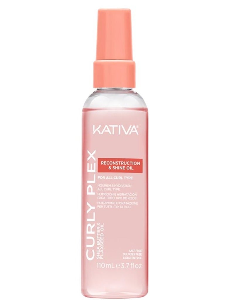 Kativa Curly Plex Reconstruct and Shine Oil All Curl Type 110ml - Image 1