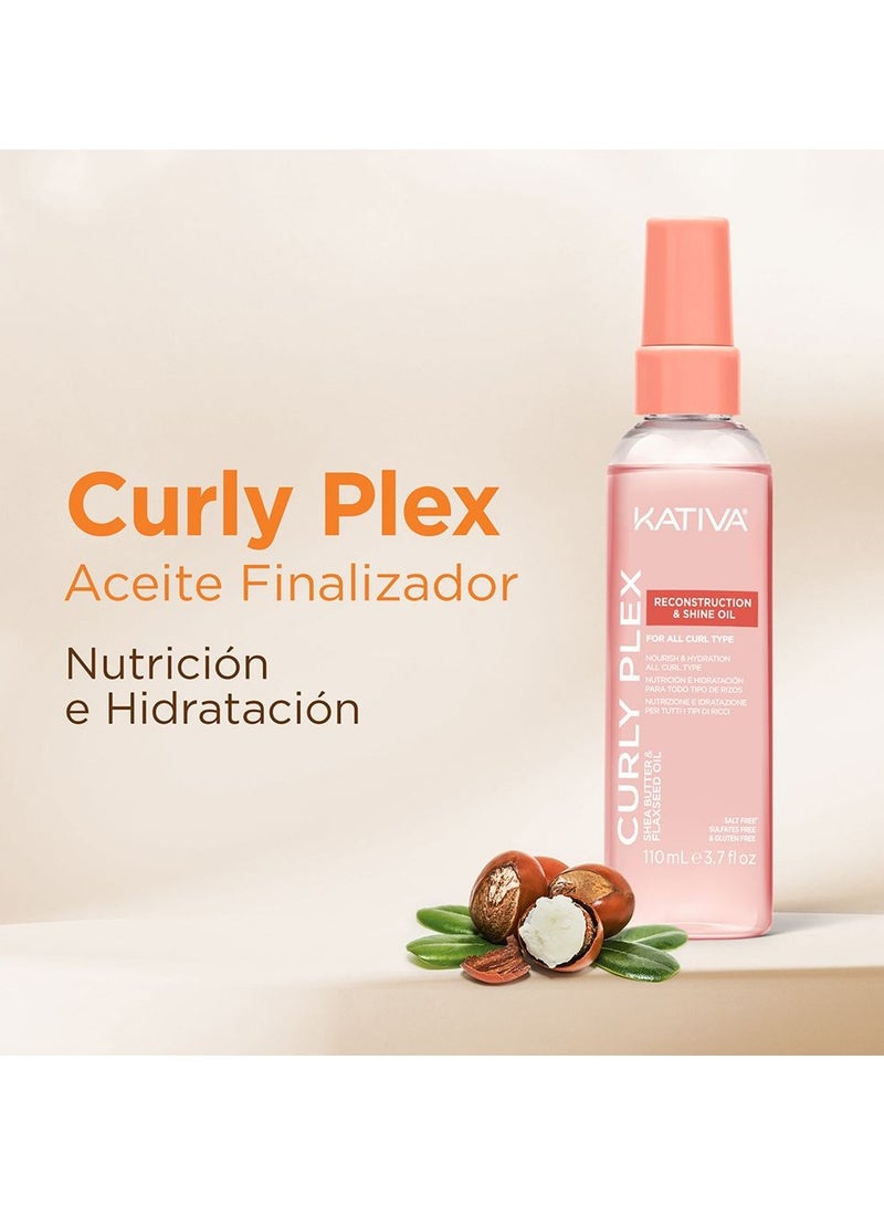 Kativa Curly Plex Reconstruct and Shine Oil All Curl Type 110ml - Image 3