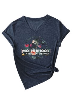 New MOTHERHOOD V-Neck Fashion Womens Tee 3812-dark blue (color picture)
