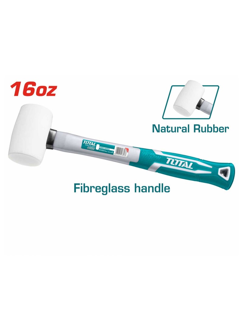 TOTAL 450g white rubber mallet with fiber handle 
