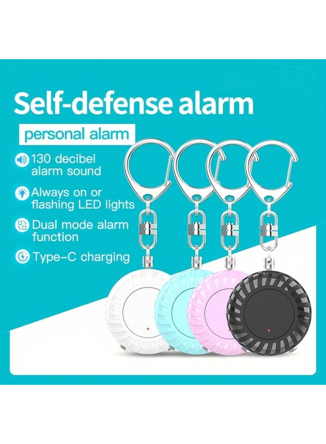 Black Personal Safety Alarm 130dB Loud SOS USB Rechargeable Compact for Women Elderly - Image 4