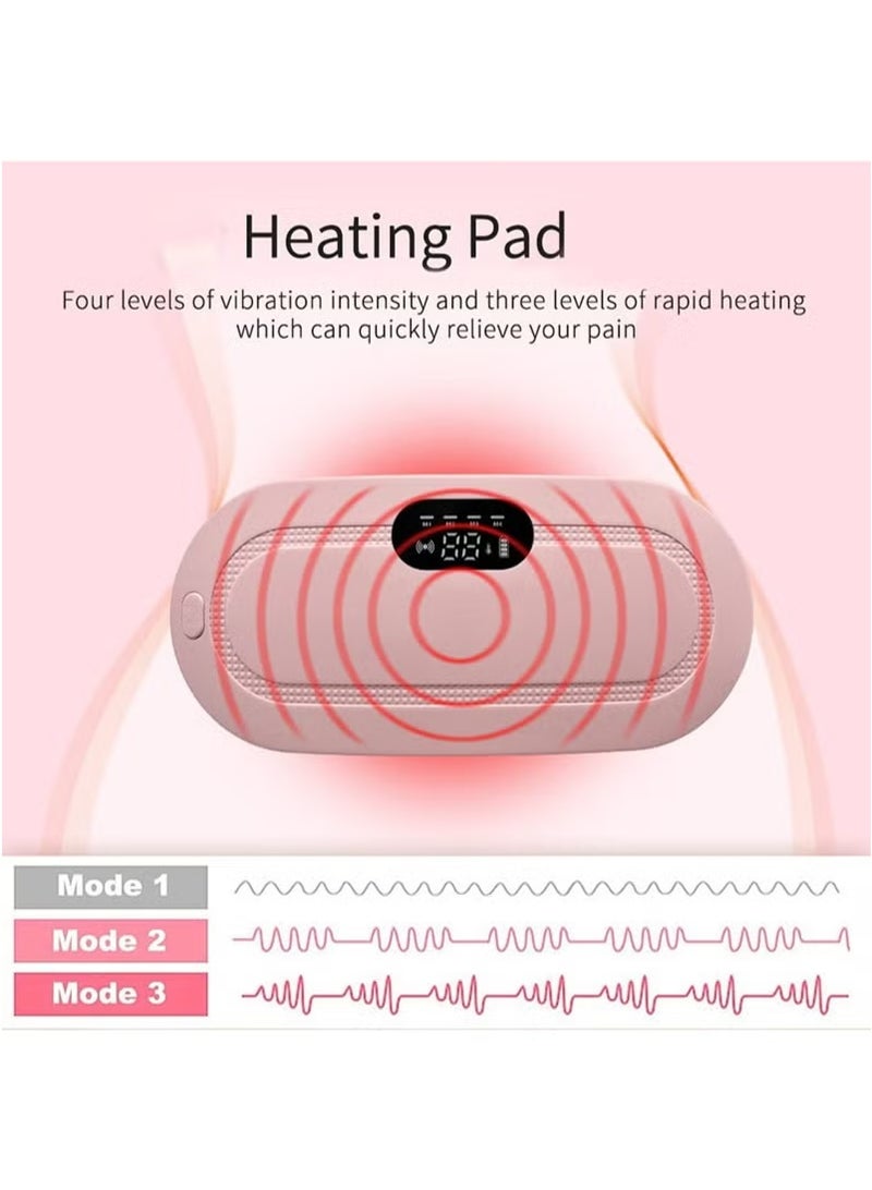 Toshonics Portable Cordless Heating Pad for Menstrual Cramps Relief, Heating Pad for Stomach,Menstrual Heating Pad with 3 Heat Levels and 4 Vibration Massage Modes Portable Electric Fast Heating Belly Wrap Belt  - Image 4