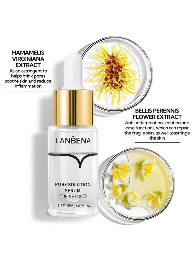 لان بينا سيروم LANBENA لتقليص المسام، مُقلل ومُقلل للمسام للوجه، يُقلل المسام، يُتحكم في الزيوت، يُشد المسام، مُرطب للمسام نباتي 100% بعد إزالة الرؤوس السوداء، 0.5 أونصة سائلة - Image 3