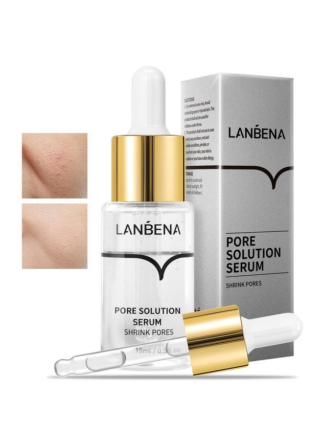 لان بينا سيروم LANBENA لتقليص المسام، مُقلل ومُقلل للمسام للوجه، يُقلل المسام، يُتحكم في الزيوت، يُشد المسام، مُرطب للمسام نباتي 100% بعد إزالة الرؤوس السوداء، 0.5 أونصة سائلة - Image 1