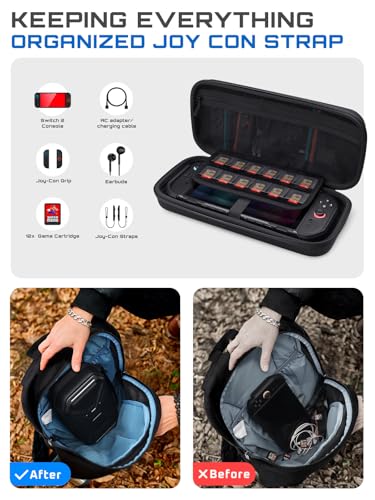 SUPCASE Pro Edition Carrying Case for Nintendo Switch 2 2025 12 Game Card Storage MilitaryGrade Protection Spacious Portable Hard Shell Travel Bag for Switch 2 Console Accessories Black - Image 3