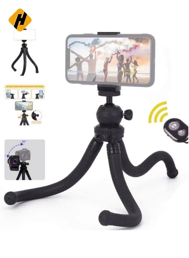 HuHa Premium Flexible Phone Tripod with Wireless Remote, Mini Tripod Stand for Camera GoPro/Mobile  - Image 1