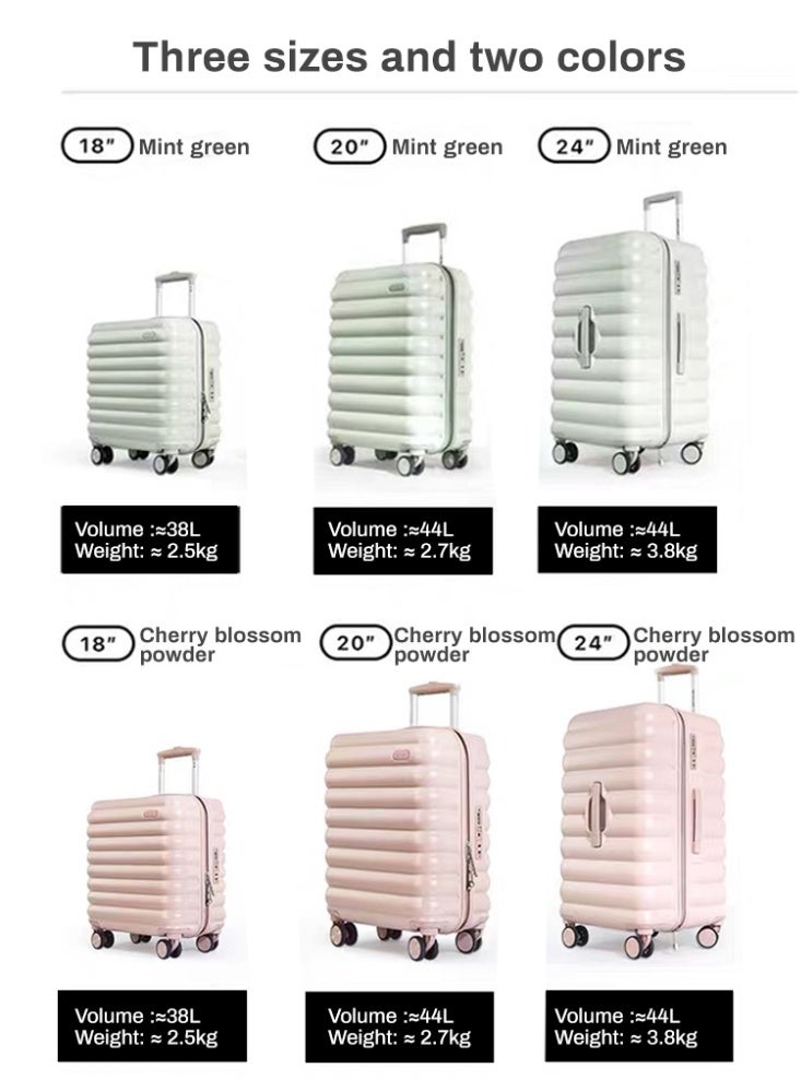 NEWCOM 18/20/24-inch Cloud-Tech Luggage - Features nano-silver coated aluminum telescopic handle, dual-row silent spinner wheels, compact & lightweight for cabin use, available in mint green/rose pink color options - Image 5