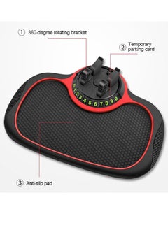 Generic Car Anti-Slip Mat, Car Dashboard Mat Multifunctional Car Phone Mat, Rotatable Anti Skid Auto Phone Holder, Silicone Car Dashboard Sticky Pad,Phone Sticky Grip Phone Mount for Car  - Image 4