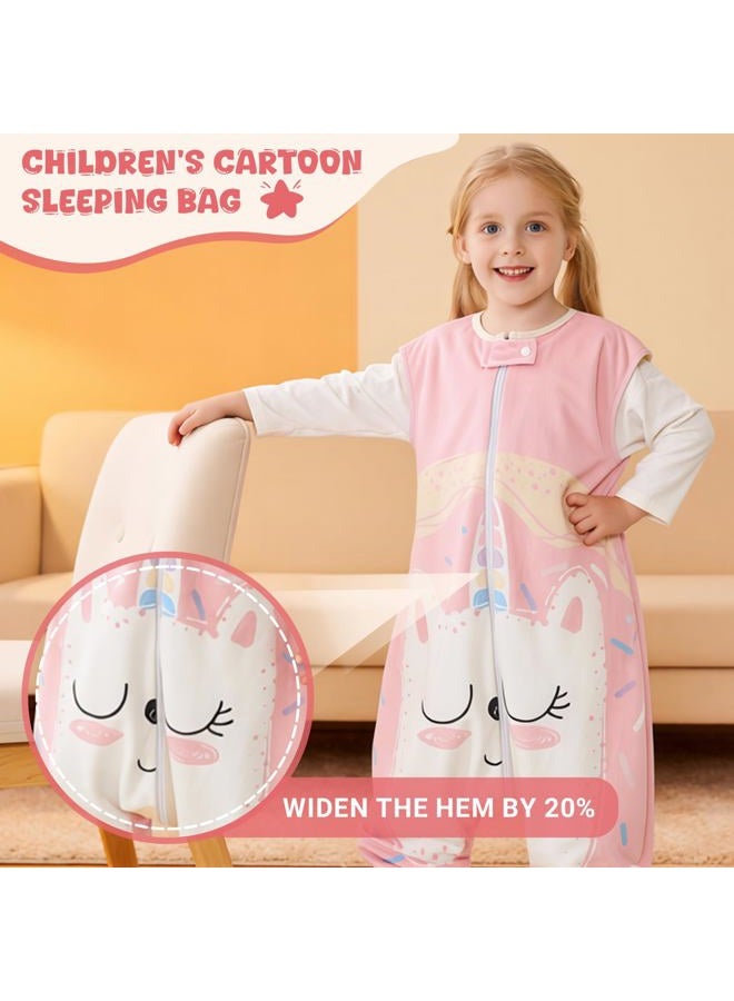 MICHLEY Toddler Sleeping Sack with Feet Newborn Infant Sleeveless Sleeping Bag 2-way Zipper Baby Wearable Blanket for Walkers,Pink Unicorn,3-5T - Image 2