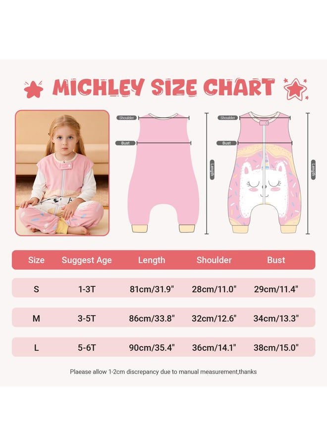 MICHLEY Toddler Sleeping Sack with Feet Newborn Infant Sleeveless Sleeping Bag 2-way Zipper Baby Wearable Blanket for Walkers,Pink Unicorn,3-5T - Image 5