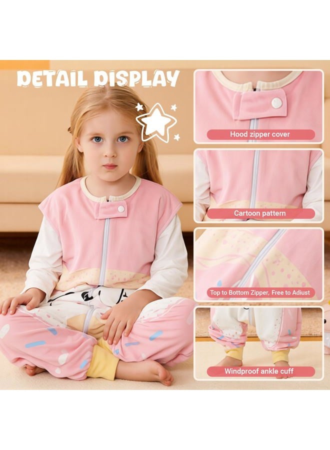 MICHLEY Toddler Sleeping Sack with Feet Newborn Infant Sleeveless Sleeping Bag 2-way Zipper Baby Wearable Blanket for Walkers,Pink Unicorn,3-5T - Image 3