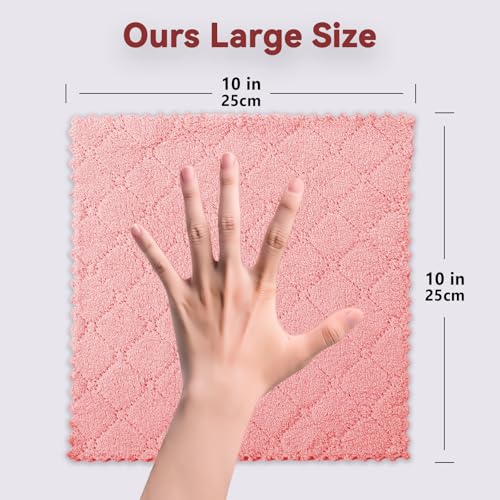 Gartmost 12-Pack Kitchen Cloth, Dish Towels, Microfiber Cleaning Cloths, Premium Coral Fleece Reuseable Fast Drying Cloths for Kitchen, Bathroom, Restroom and Household Cleaning Supplies, 10"×10" - Image 2