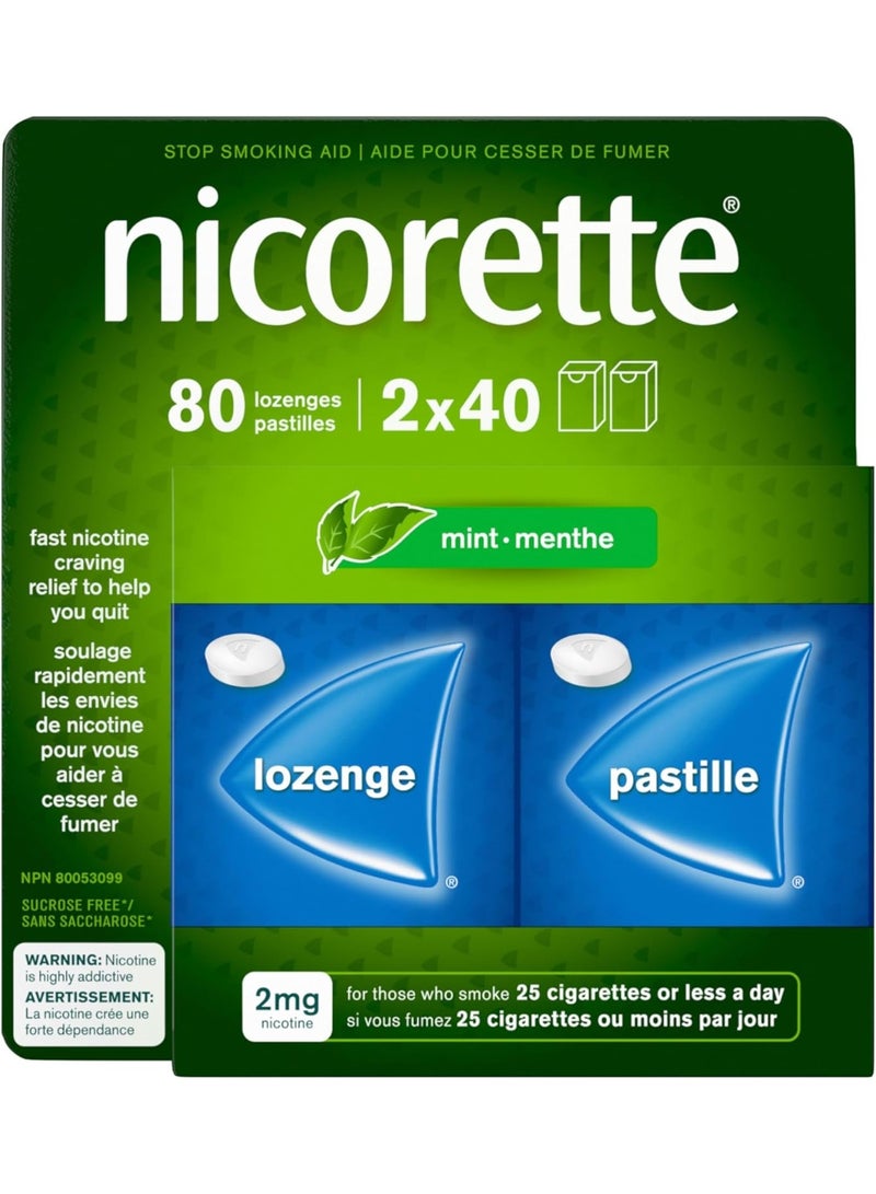 Nicorette 2mg Lozenges Mint 80 Count - Image 1
