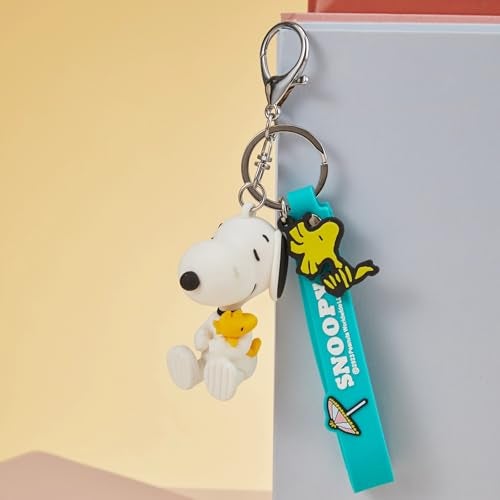 MINISO Snoopy Keychain Peanuts Bag Charm Summer Travel Collection Cute Bag Charm Key Chain for car key backpack birthday gifts (Sitting) - Image 3