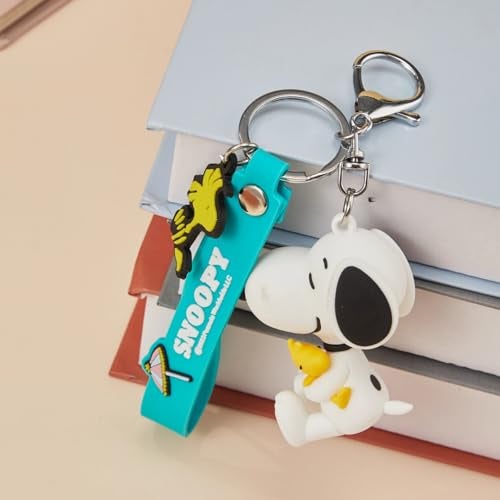 MINISO Snoopy Keychain Peanuts Bag Charm Summer Travel Collection Cute Bag Charm Key Chain for car key backpack birthday gifts (Sitting) - Image 2