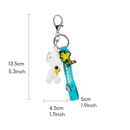 MINISO Snoopy Keychain Peanuts Bag Charm Summer Travel Collection Cute Bag Charm Key Chain for car key backpack birthday gifts (Sitting) - Image 4