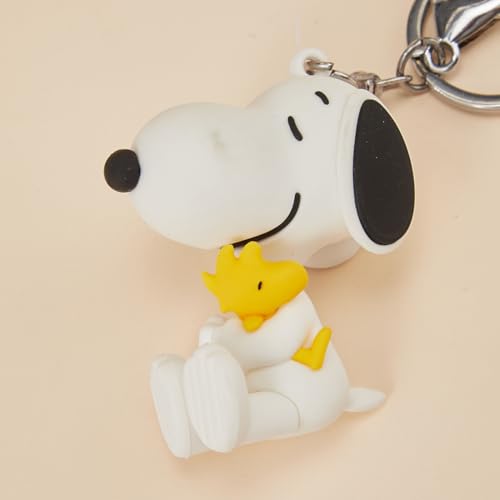 MINISO Snoopy Keychain Peanuts Bag Charm Summer Travel Collection Cute Bag Charm Key Chain for car key backpack birthday gifts (Sitting) - Image 5