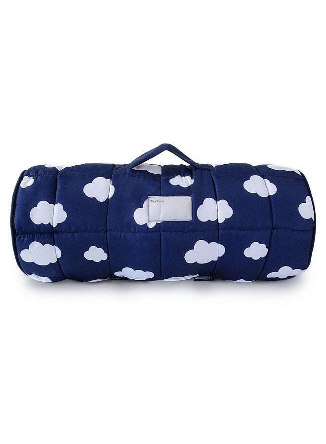 Biloban Toddler Nap Mat with Pillow and Blanket, Cot Nap Mats for Daycare Preschool Kindergarten, Lightweight Portable Travel Sleeping Bag for Kids, Super Soft & Cozy, Navy Cloud, 50" x 21" - Image 4
