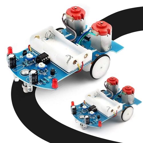 MiOYOOW 2 Pack Line Following Robot Car Kit Beginners Smart Car Soldering Practice Kit STEM Educational Electronics Soldering Projects for School and Home Learning - Image 1