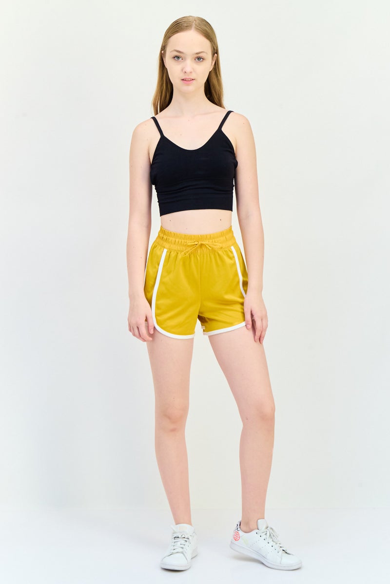 Reebok Women Sportswear Fit Training Shorts, Mustard - Image 4