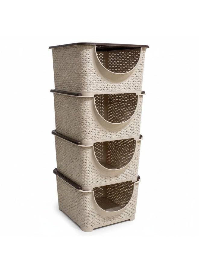 El Watania TURKISH TURBO 4 SHELVES Beige and Brown Color - Image 1