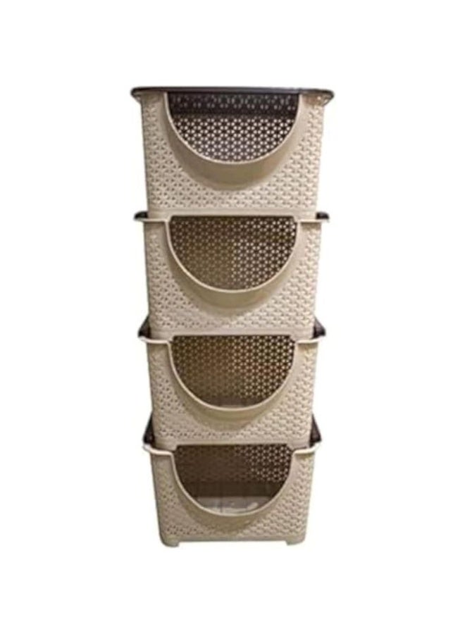 El Watania TURKISH TURBO 4 SHELVES Beige and Brown Color - Image 4