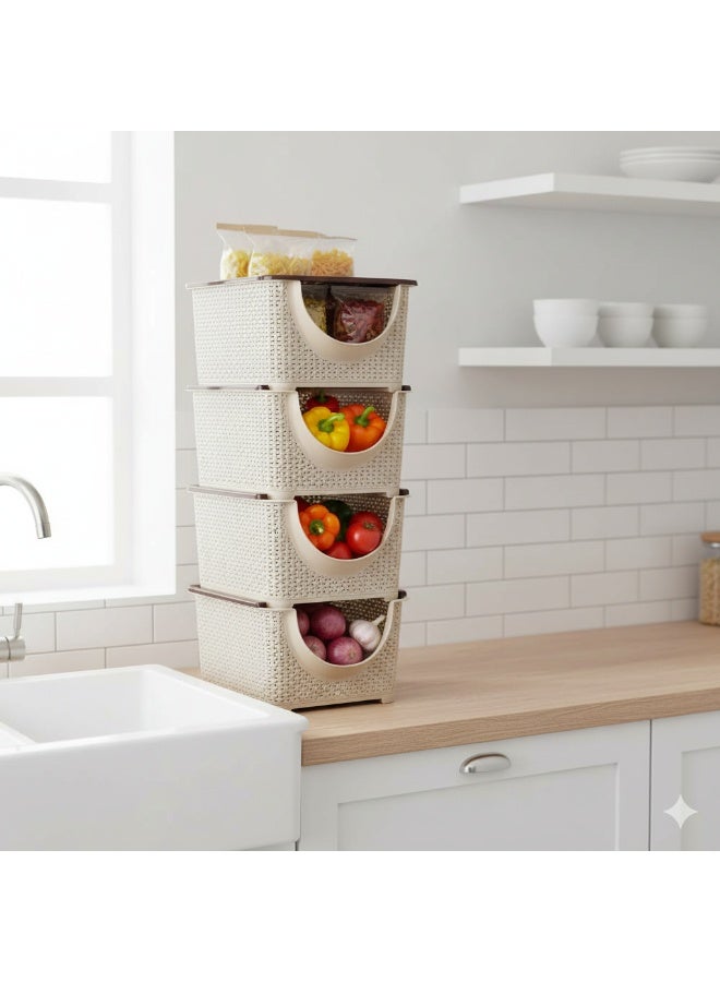 El Watania TURKISH TURBO 4 SHELVES Beige and Brown Color - Image 2