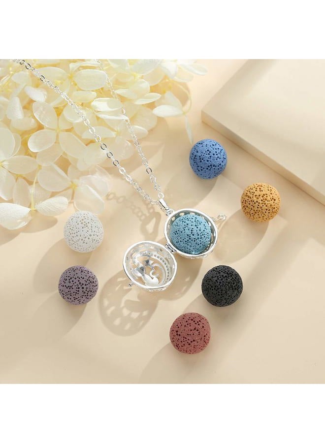 INFUSEU Teardrop Dragonfly Anxiety Diffuser Necklace for Women Aromatherapy Essential Oil Charm Jewelry with Lava Stone Rock - Image 3