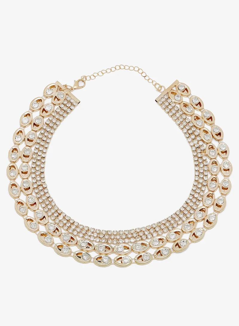 Khizana Gold Gold Embellished Rhinestone Choker for Women | Best Price UAE