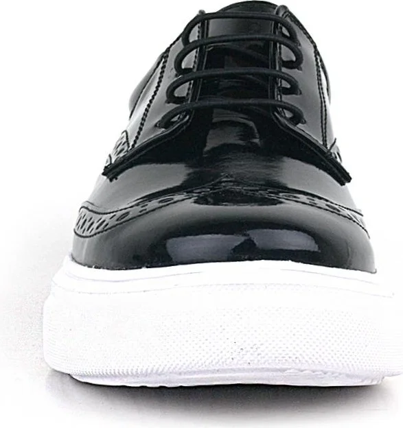 Rakerplus Black Patent Leather White Sole Oxford Children's Classic Shoes